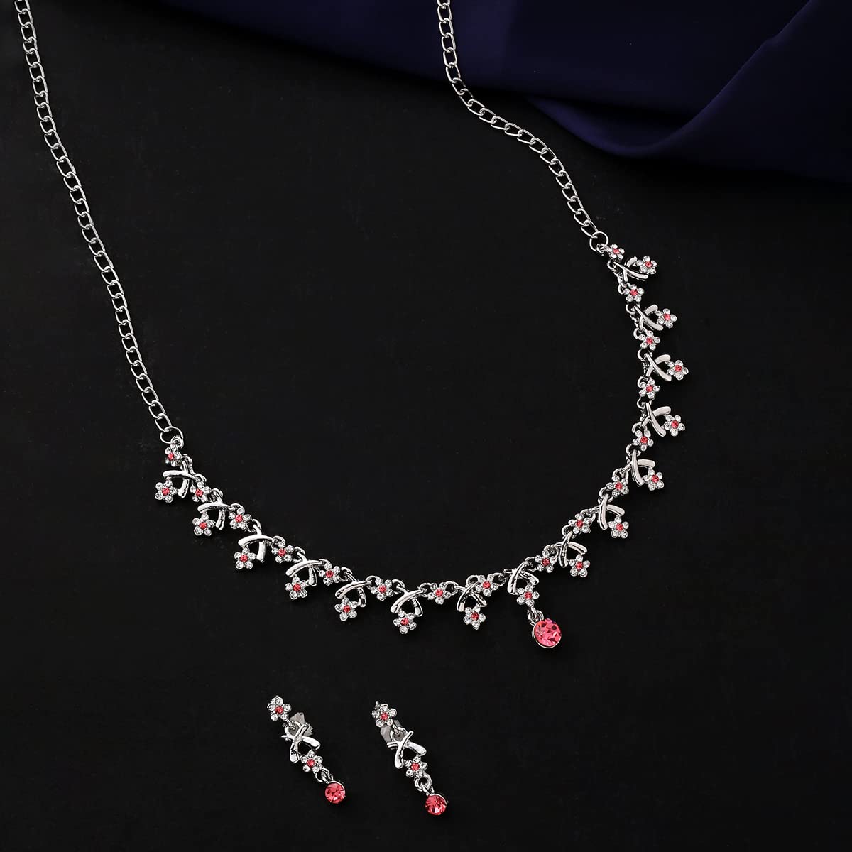 Yellow Chimes Jewellery Set for Women and Girls Crystal Bridal Jewellery Set for Wedding | Bridal Jewellery Set | Birthday Anniversary Gift for Girls & Women