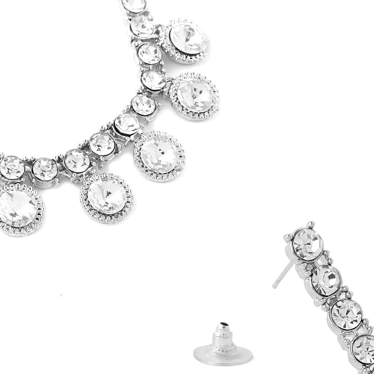 Yellow Chimes Jewellery Set for Women and Girls Crystal Bridal Jewellery Set for Wedding | Bridal Jewellery Set | Birthday Anniversary Gift for Girls & Women