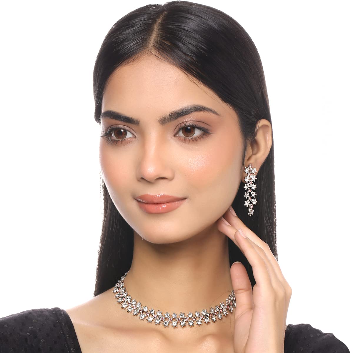 Yellow Chimes Jewellery Set for Women and Girls Crystal Bridal Jewellery Set for Wedding | Bridal Jewellery Set | Birthday Anniversary Gift for Girls & Women