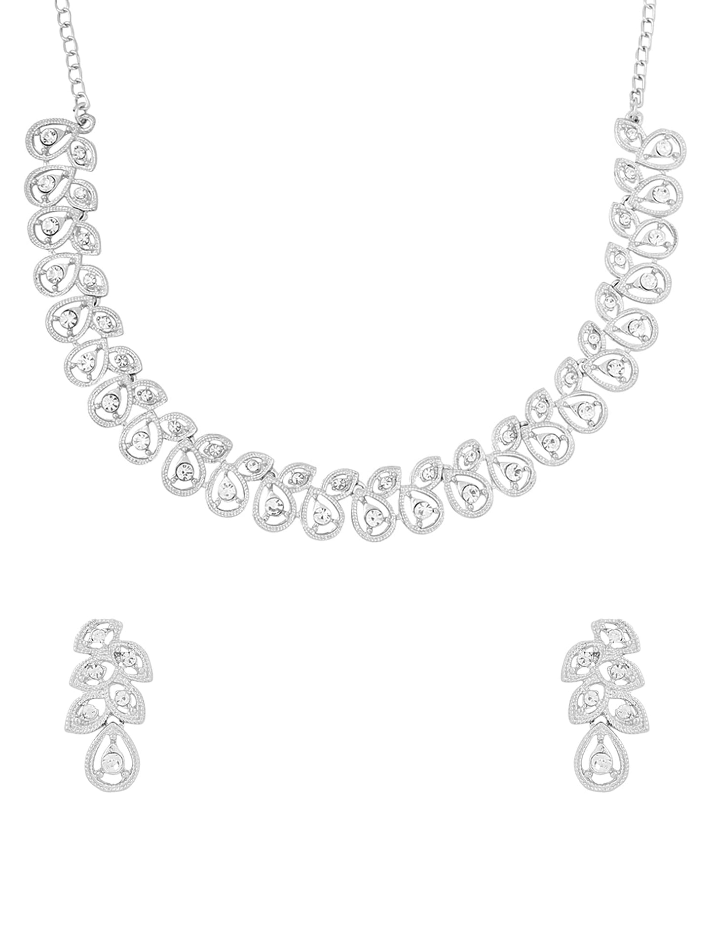 Yellow Chimes Jewellery Set for Women and Girls Crystal Bridal Jewellery Set for Wedding | Bridal Jewellery Set | Birthday Anniversary Gift for Girls & Women