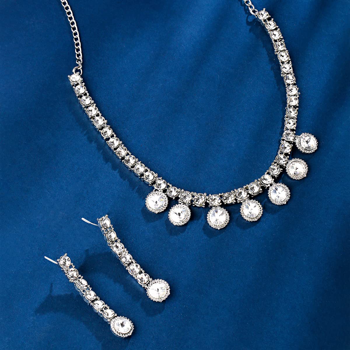 Yellow Chimes Jewellery Set for Women and Girls Crystal Bridal Jewellery Set for Wedding | Bridal Jewellery Set | Birthday Anniversary Gift for Girls & Women
