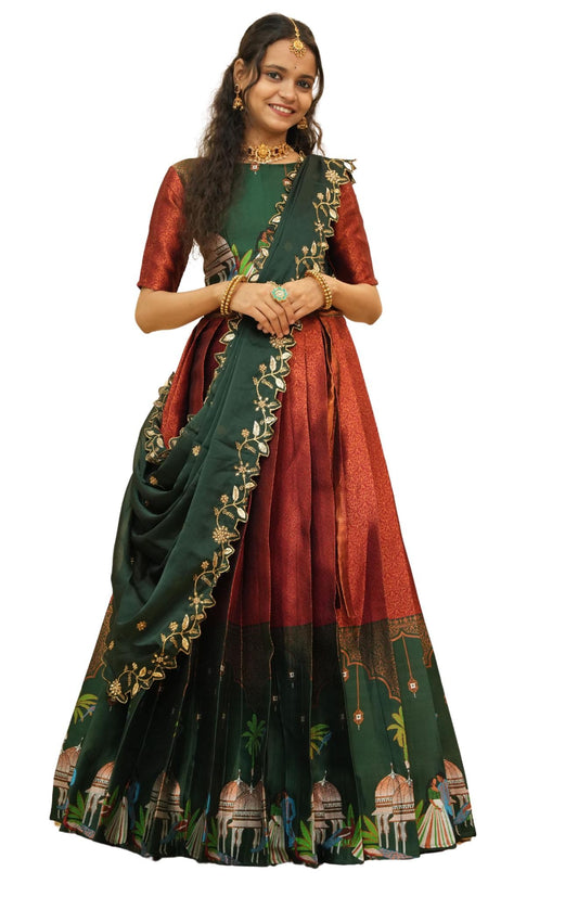 Traditional South India Half and Half Saree for Women