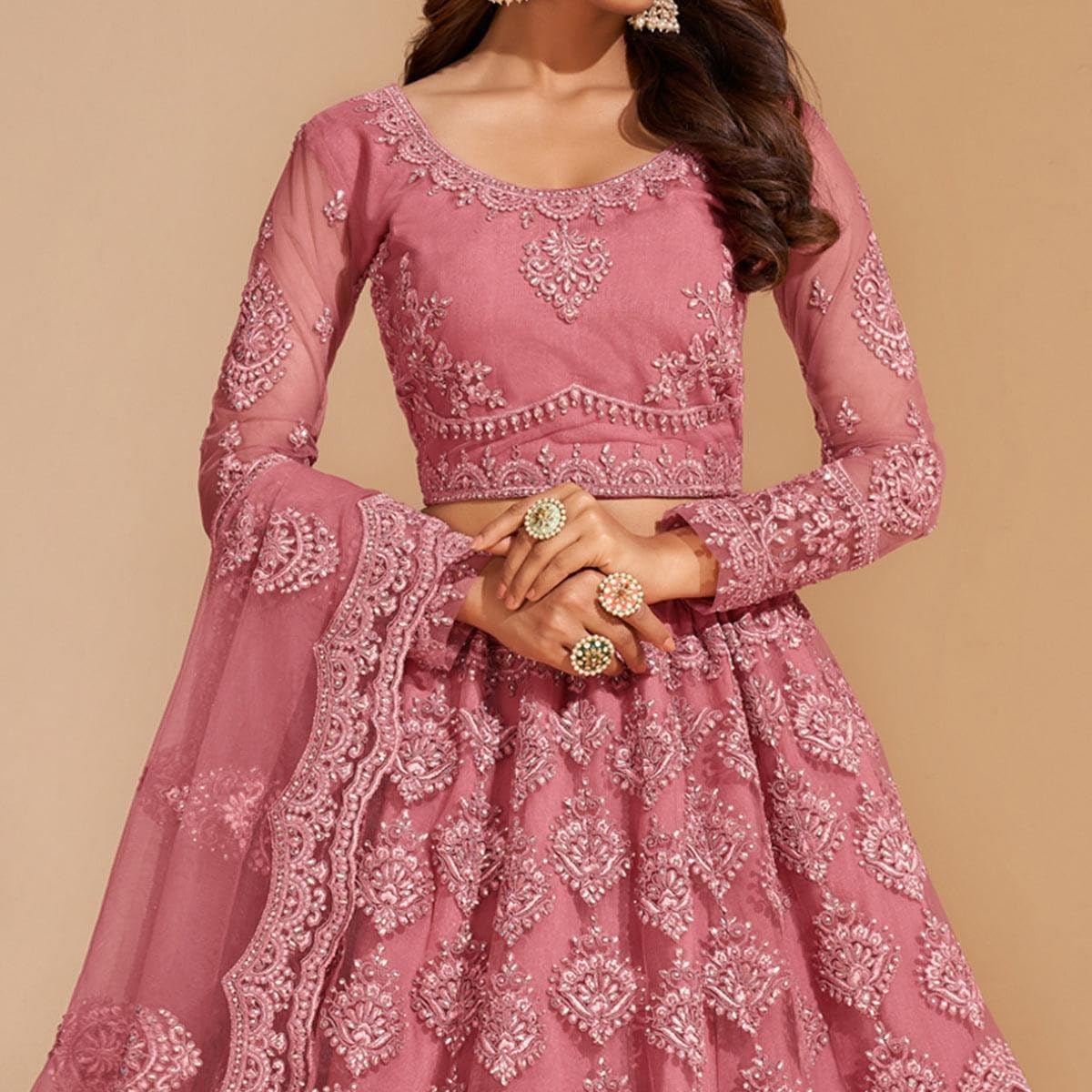 ZAALIMA FASHION Women's Semi Stitched satin blend Lehenga Choli with Embroidered Pattern Unstitched Blouse and Dupatta Set | Women's Lehenga Cholis