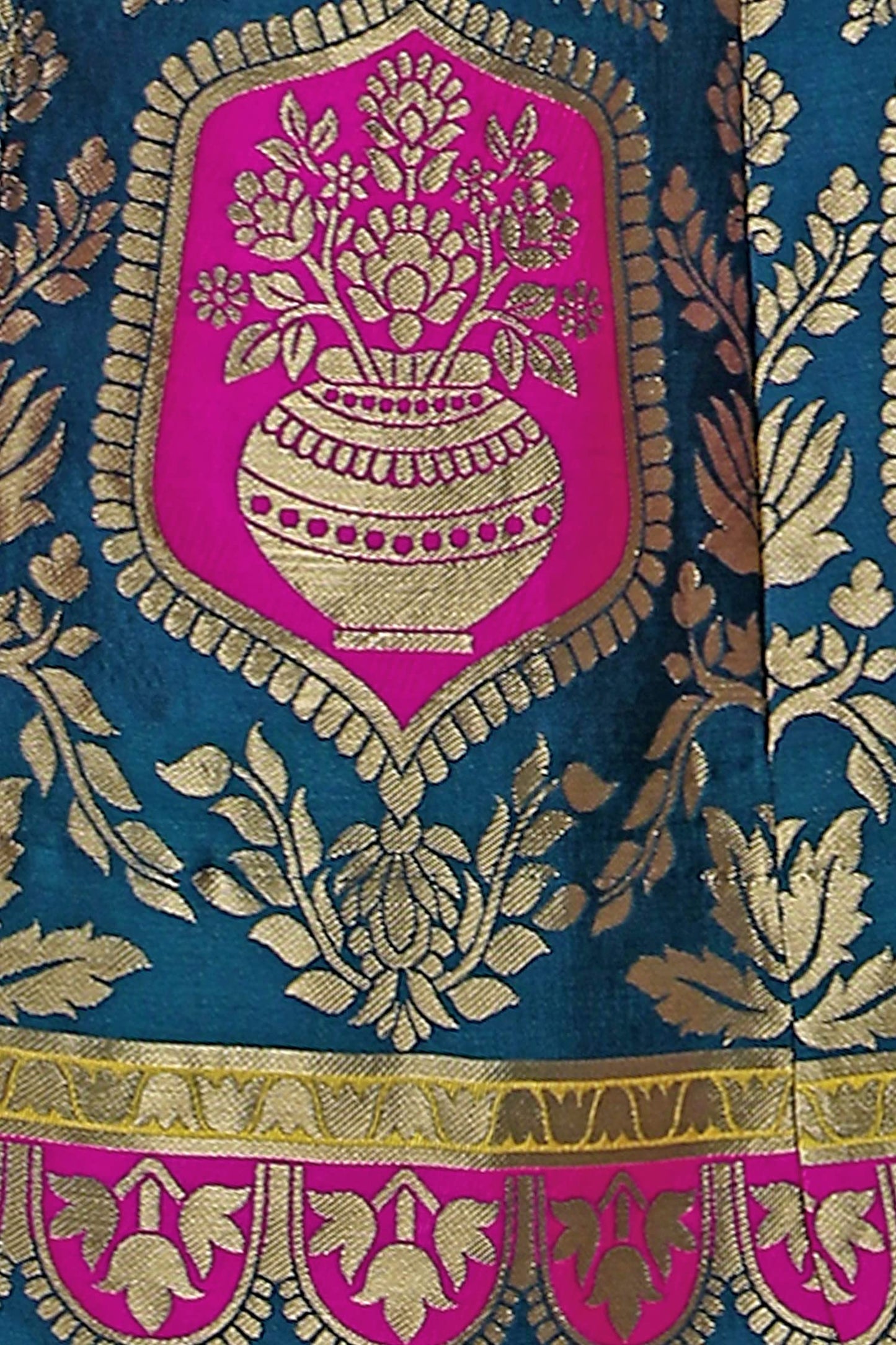 PURVAJA Women's Jacquard Semi-Stitched Lehenga choli