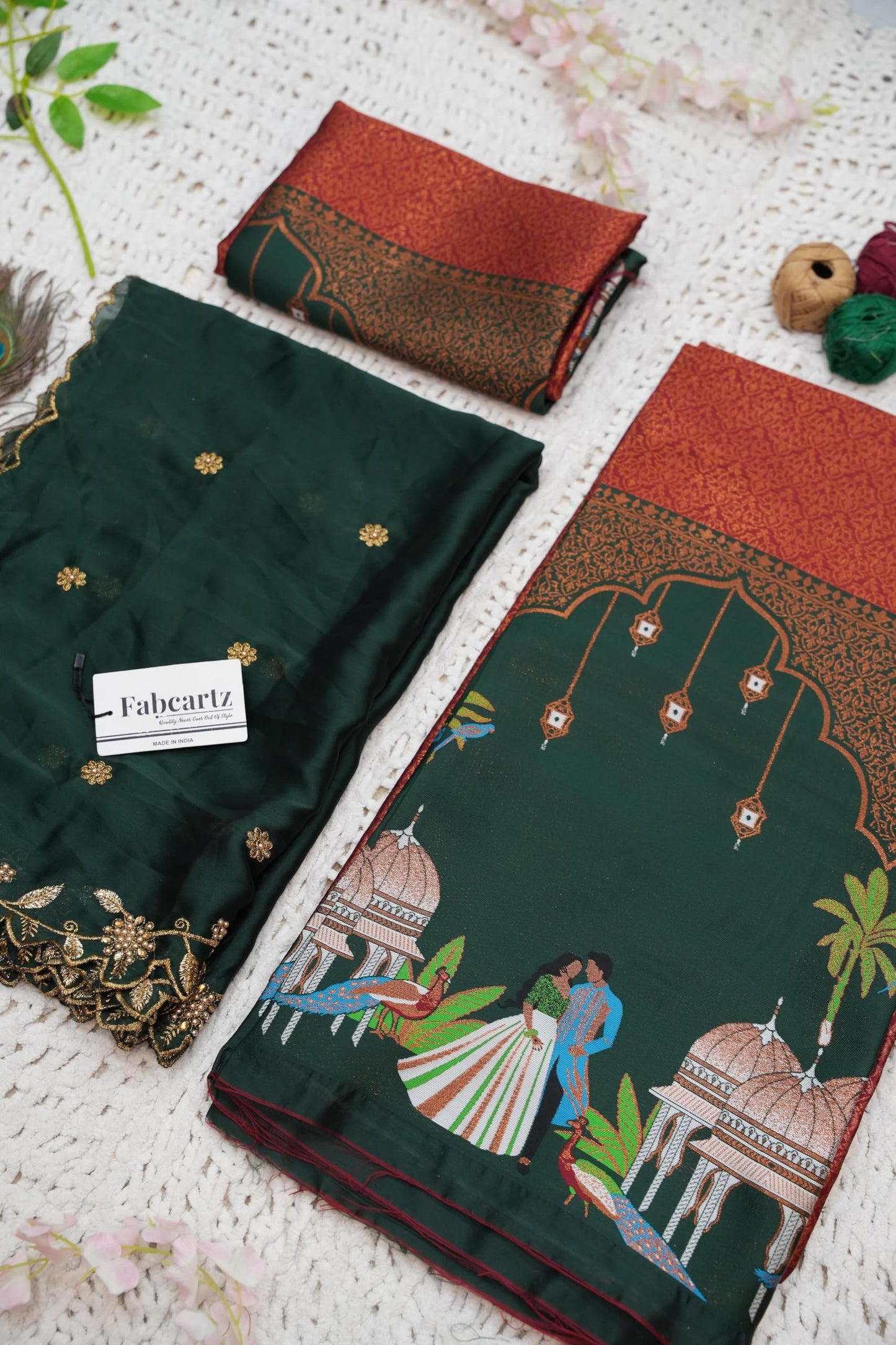Traditional South India Half and Half Saree for Women