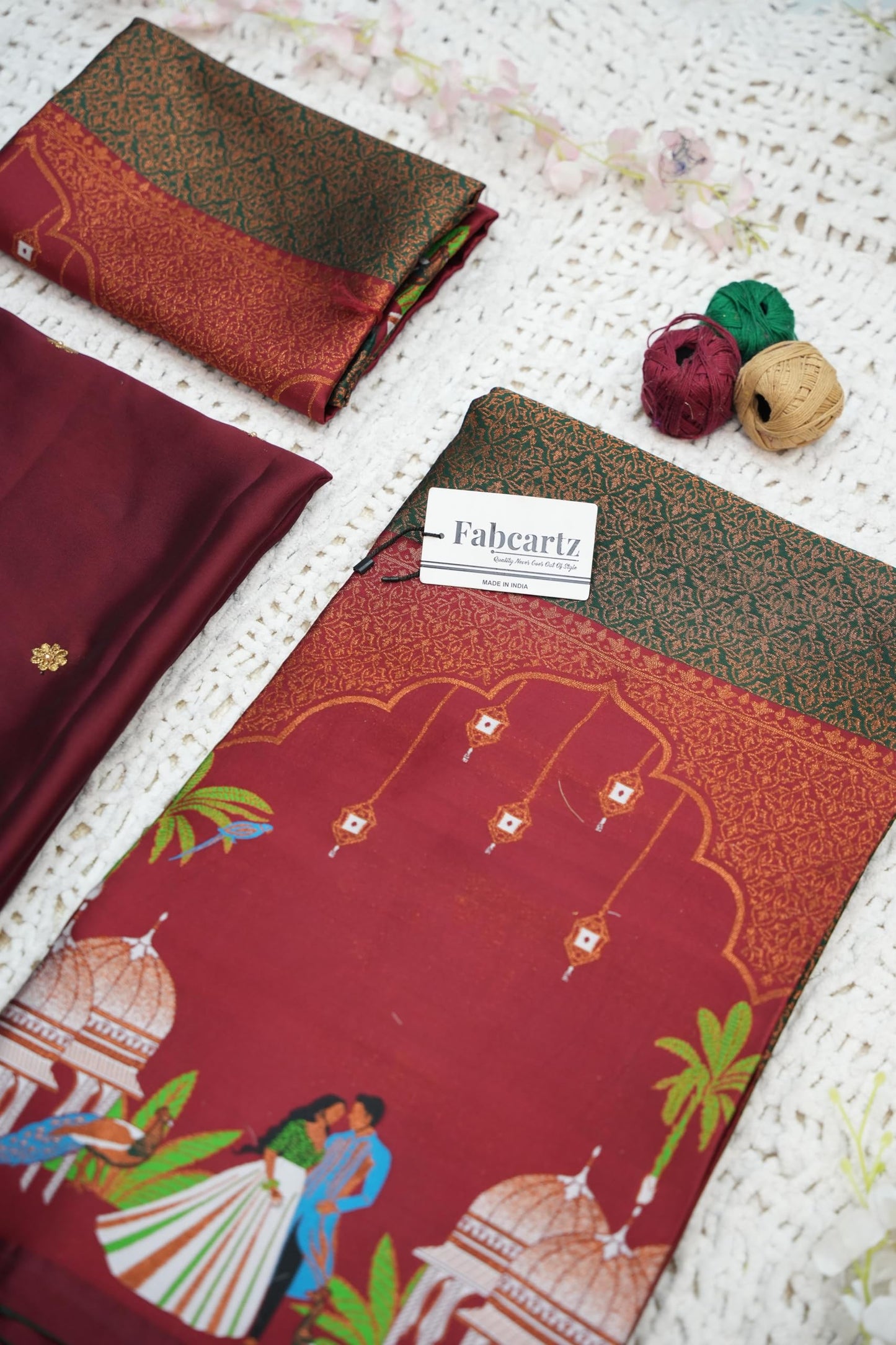 Traditional South India Half and Half Saree for Women