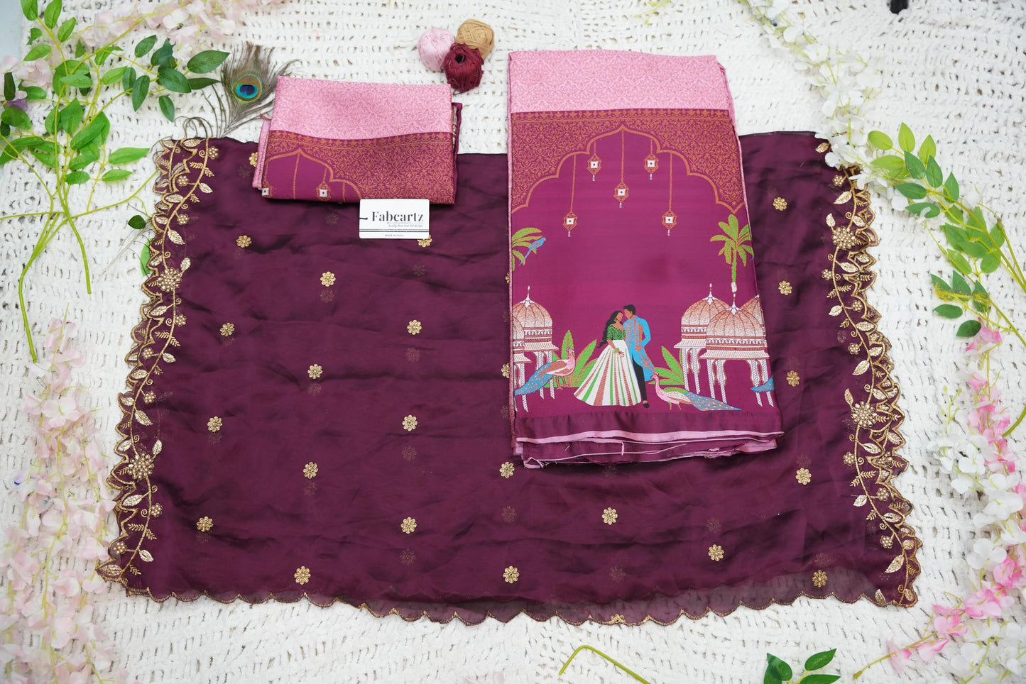 Traditional South India Half and Half Saree for Women