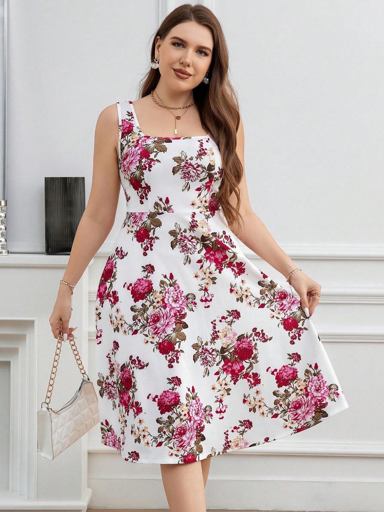 KATECLO Women's & Girls Midi Solid Cami Casual Dress