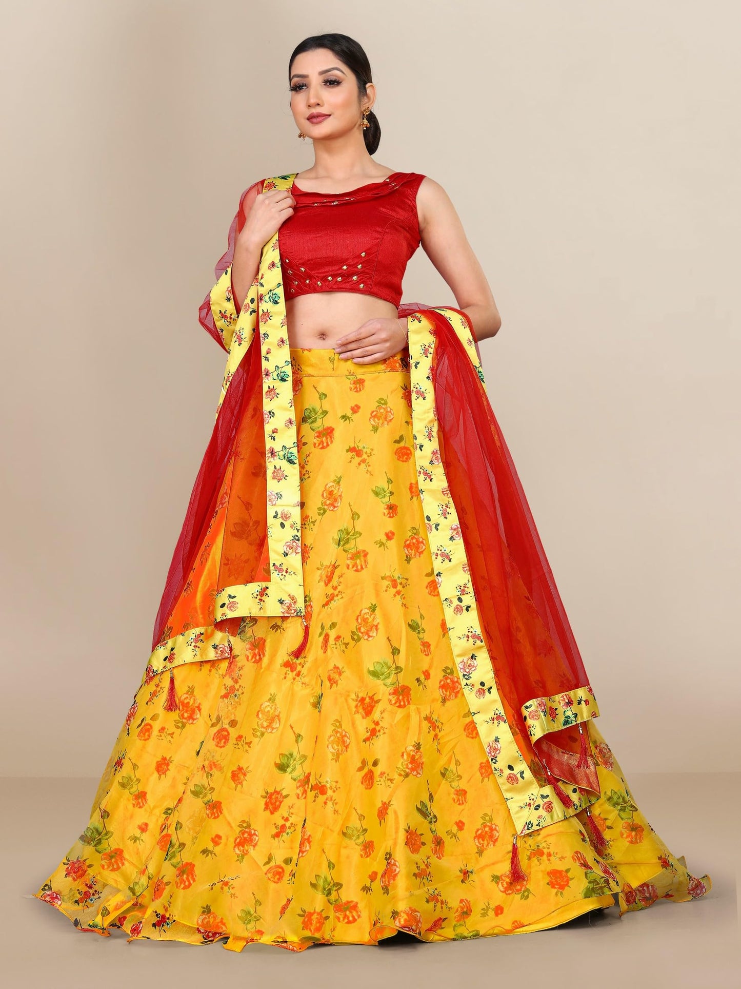 piludi Girls Fashion Lehenga Choli Ethnic Wear Stylist Digital Printed Lehenga | Choli & Dupatta Set, Pack Of 1