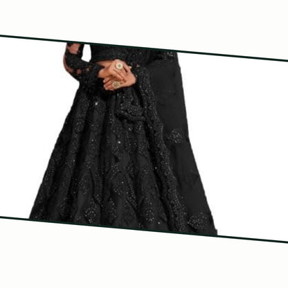 ZAALIMA FASHION Women's Semi Stitched satin blend Lehenga Choli with Embroidered Pattern Unstitched Blouse and Dupatta Set | Women's Lehenga Cholis