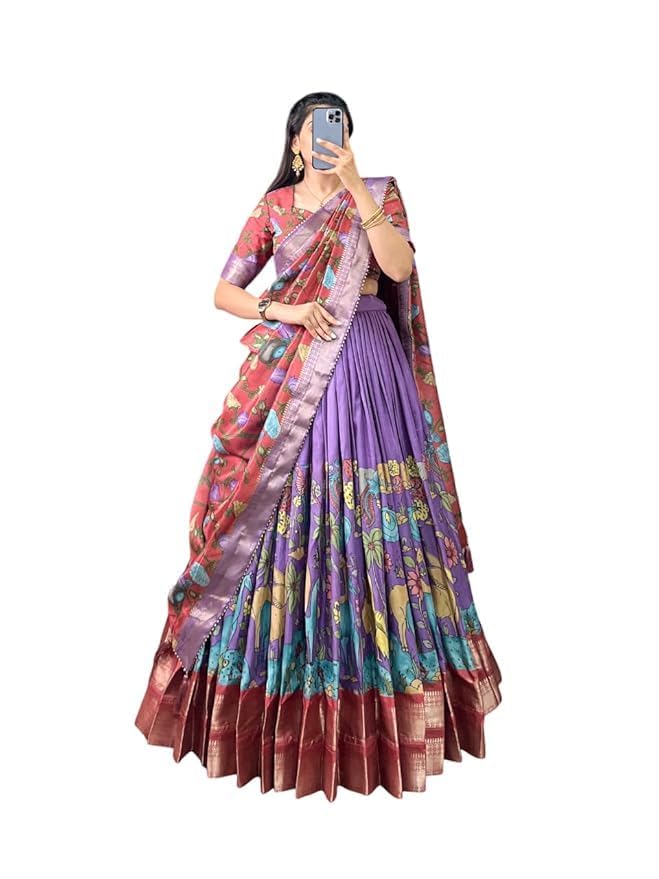 Trending Tussar Silk Lehenga Choli Print with Foil Work With Unstitched Blouse Patola Print Adorned with Foil Work For Navrati || Wedding