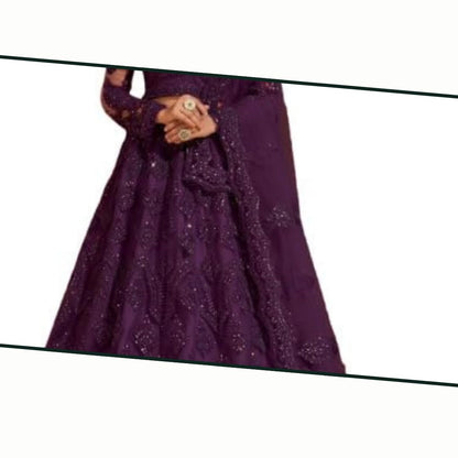 ZAALIMA FASHION Women's Semi Stitched satin blend Lehenga Choli with Embroidered Pattern Unstitched Blouse and Dupatta Set | Women's Lehenga Cholis