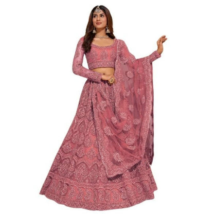 ZAALIMA FASHION Women's Semi Stitched satin blend Lehenga Choli with Embroidered Pattern Unstitched Blouse and Dupatta Set | Women's Lehenga Cholis