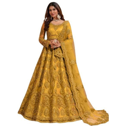 ZAALIMA FASHION Women's Semi Stitched satin blend Lehenga Choli with Embroidered Pattern Unstitched Blouse and Dupatta Set | Women's Lehenga Cholis