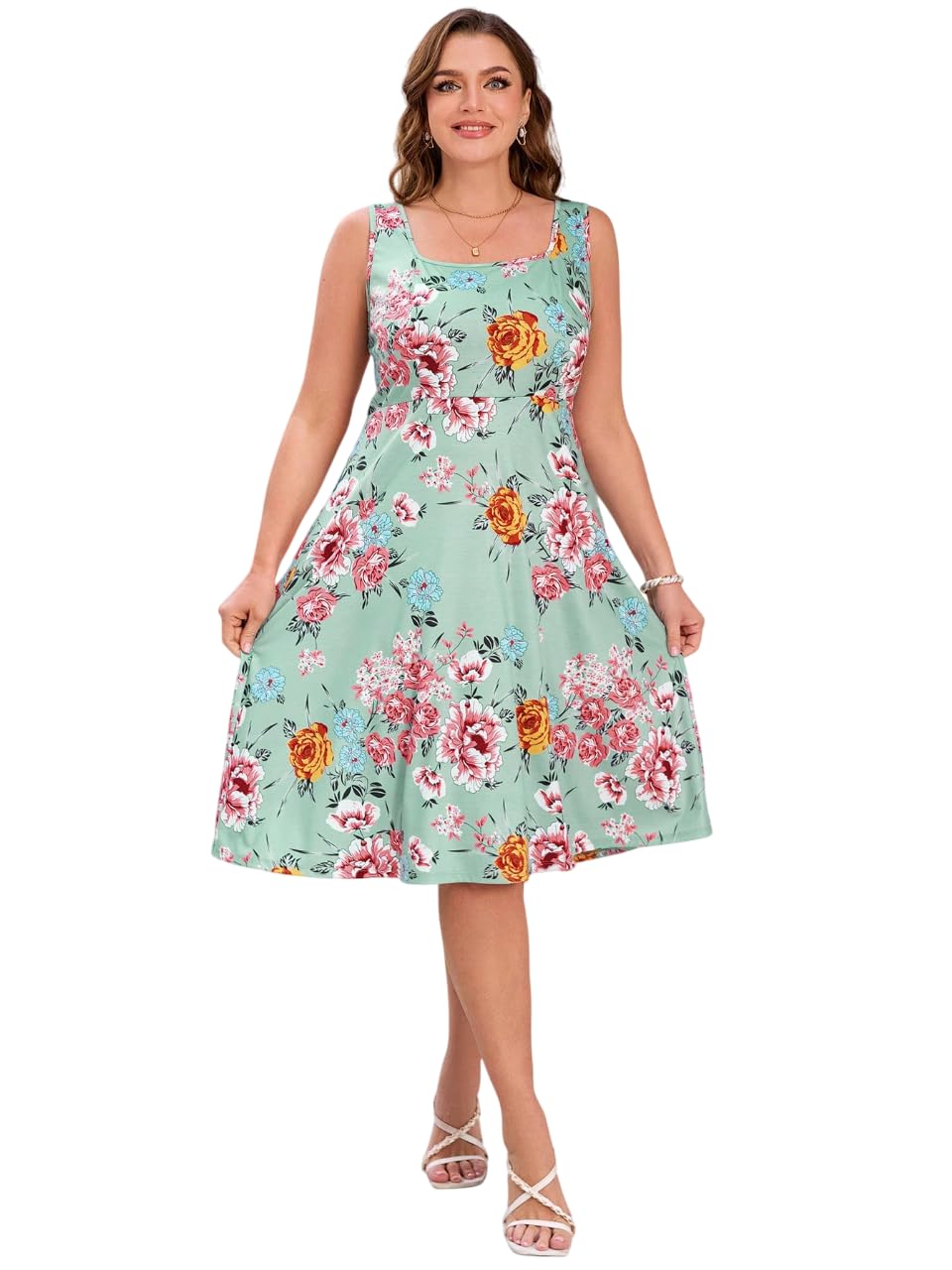 KATECLO Women's & Girls Midi Solid Cami Casual Dress