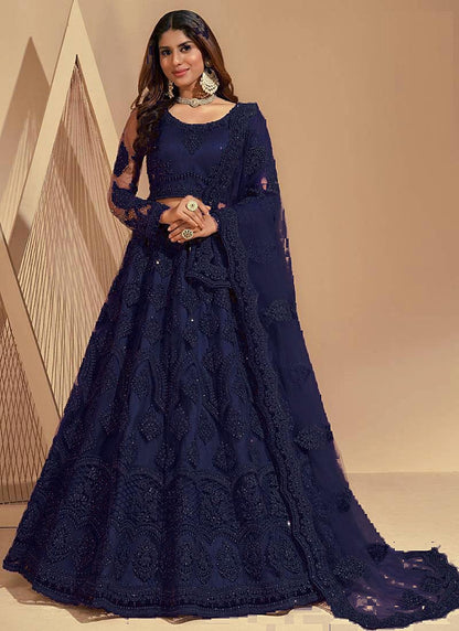 ZAALIMA FASHION Women's Semi Stitched satin blend Lehenga Choli with Embroidered Pattern Unstitched Blouse and Dupatta Set | Women's Lehenga Cholis