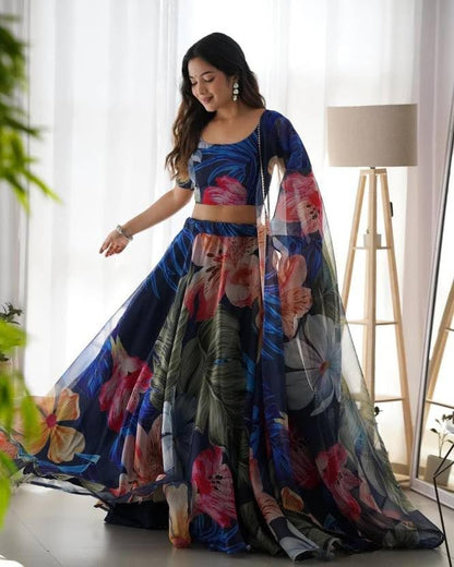 piludi Girls Fashion Lehenga Choli Ethnic Wear Stylist Digital Printed Lehenga | Choli & Dupatta Set, Pack Of 1