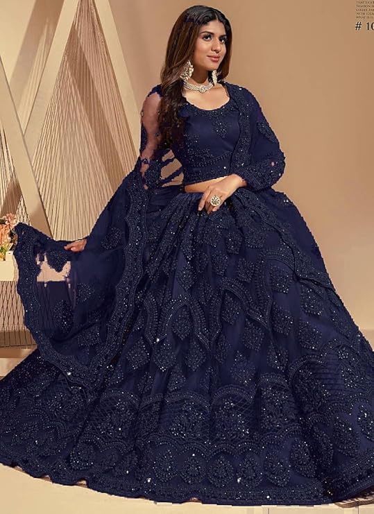 ZAALIMA FASHION Women's Semi Stitched satin blend Lehenga Choli with Embroidered Pattern Unstitched Blouse and Dupatta Set | Women's Lehenga Cholis