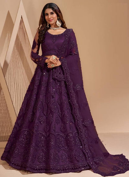 ZAALIMA FASHION Women's Semi Stitched satin blend Lehenga Choli with Embroidered Pattern Unstitched Blouse and Dupatta Set | Women's Lehenga Cholis