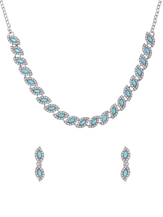 Yellow Chimes Jewellery Set for Women and Girls Crystal Bridal Jewellery Set for Wedding | Bridal Jewellery Set | Birthday Anniversary Gift for Girls & Women