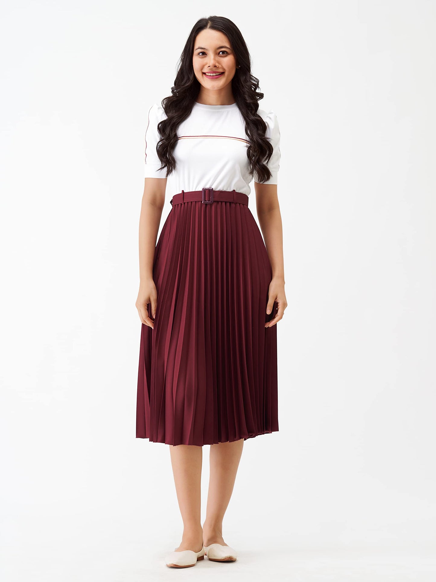 AASK Women Fit& Flare Polyster Solid Dress for Women