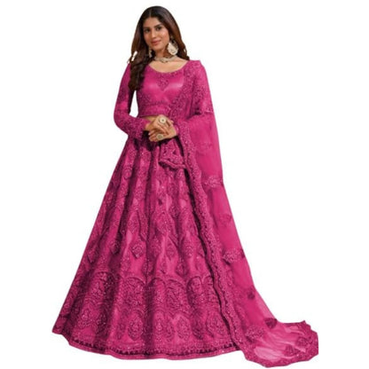 ZAALIMA FASHION Women's Semi Stitched satin blend Lehenga Choli with Embroidered Pattern Unstitched Blouse and Dupatta Set | Women's Lehenga Cholis