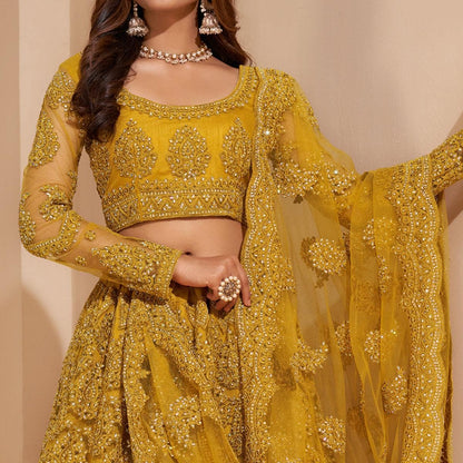 ZAALIMA FASHION Women's Semi Stitched satin blend Lehenga Choli with Embroidered Pattern Unstitched Blouse and Dupatta Set | Women's Lehenga Cholis