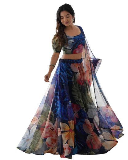 piludi Girls Fashion Lehenga Choli Ethnic Wear Stylist Digital Printed Lehenga | Choli & Dupatta Set, Pack Of 1