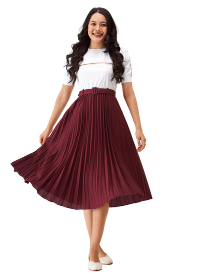 AASK Women Fit& Flare Polyster Solid Dress for Women