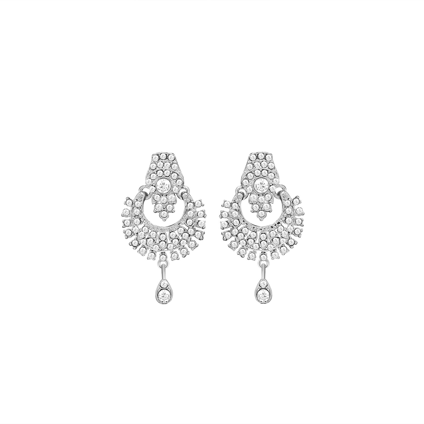 Atasi International Delightful Rhodium Silver Plated Alloy Choker Necklace Set For Women