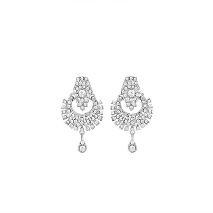 Atasi International Delightful Rhodium Silver Plated Alloy Choker Necklace Set For Women
