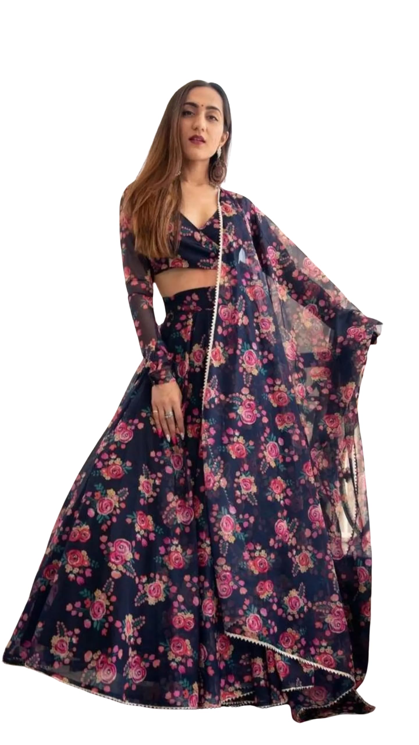 piludi Girls Fashion Lehenga Choli Ethnic Wear Stylist Digital Printed Lehenga | Choli & Dupatta Set, Pack Of 1