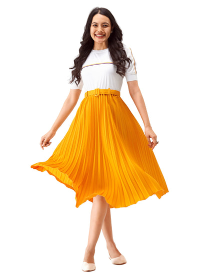 AASK Women Fit& Flare Polyster Solid Dress for Women