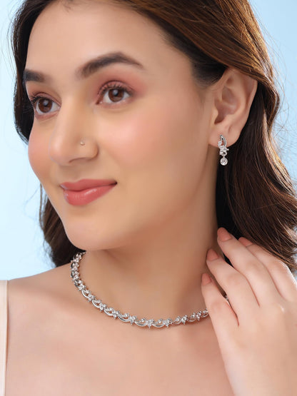 Yellow Chimes Jewellery Set for Women and Girls Crystal Bridal Jewellery Set for Wedding | Bridal Jewellery Set | Birthday Anniversary Gift for Girls & Women