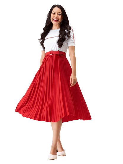 AASK Women Fit& Flare Polyster Solid Dress for Women