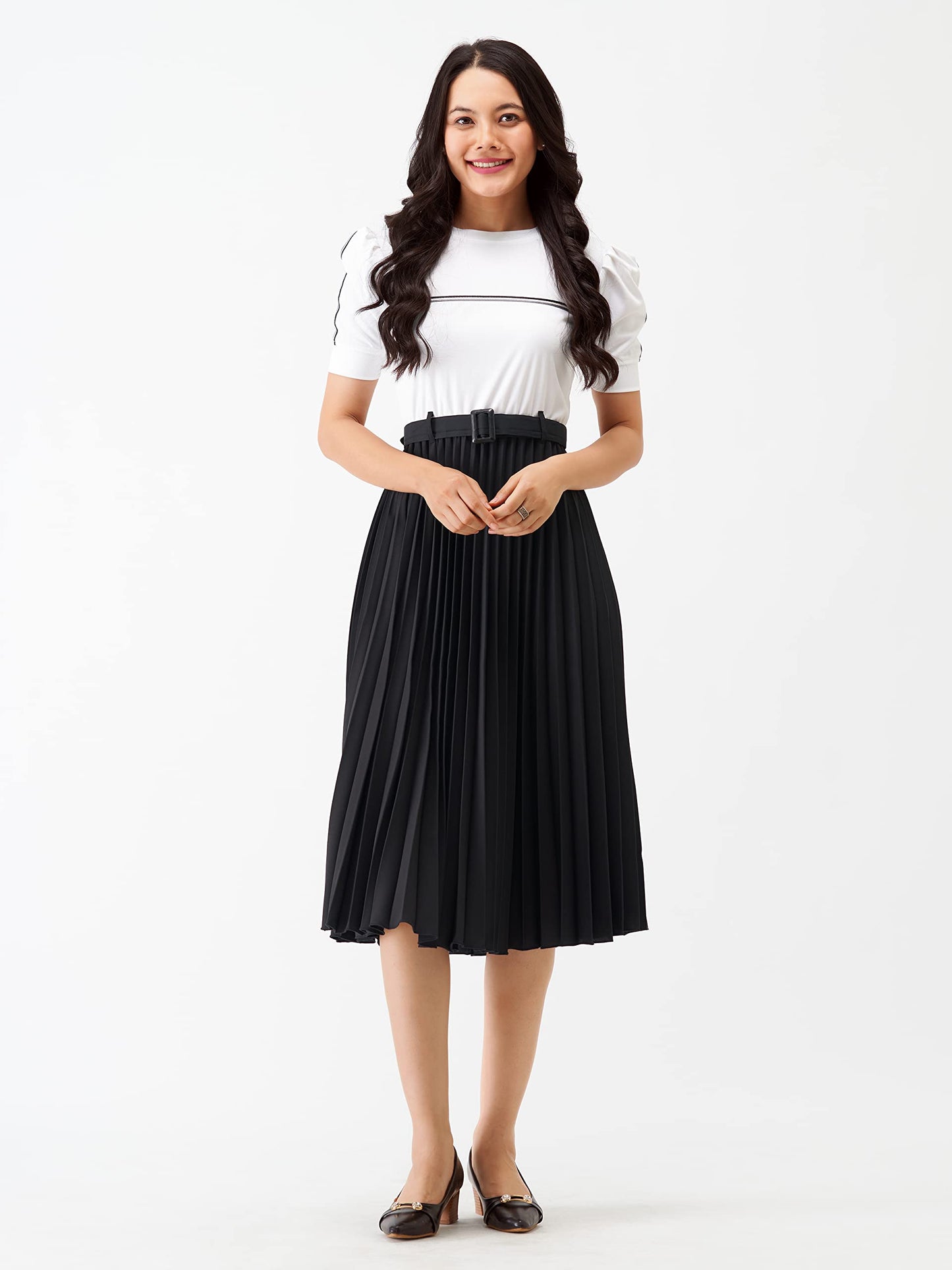 AASK Women Fit& Flare Polyster Solid Dress for Women