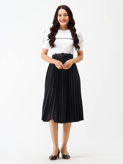 AASK Women Fit& Flare Polyster Solid Dress for Women