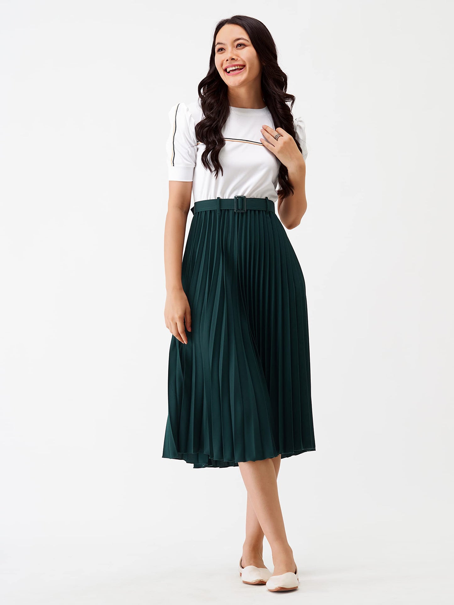 AASK Women Fit& Flare Polyster Solid Dress for Women