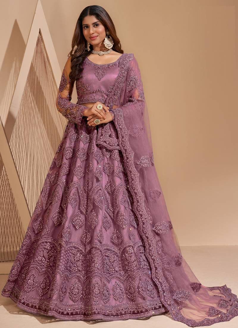 ZAALIMA FASHION Women's Semi Stitched satin blend Lehenga Choli with Embroidered Pattern Unstitched Blouse and Dupatta Set | Women's Lehenga Cholis
