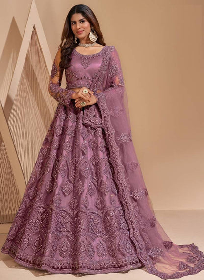 ZAALIMA FASHION Women's Semi Stitched satin blend Lehenga Choli with Embroidered Pattern Unstitched Blouse and Dupatta Set | Women's Lehenga Cholis