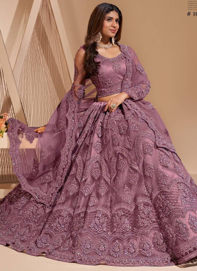 ZAALIMA FASHION Women's Semi Stitched satin blend Lehenga Choli with Embroidered Pattern Unstitched Blouse and Dupatta Set | Women's Lehenga Cholis