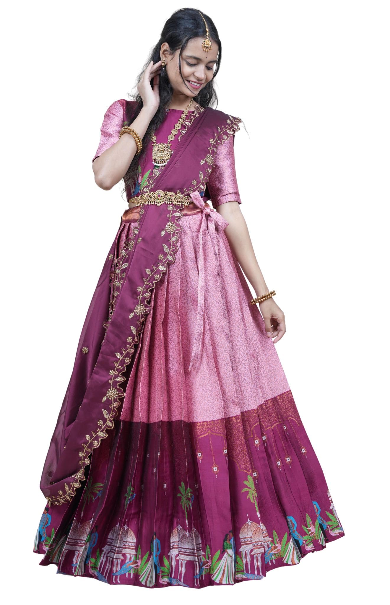 Traditional South India Half and Half Saree for Women