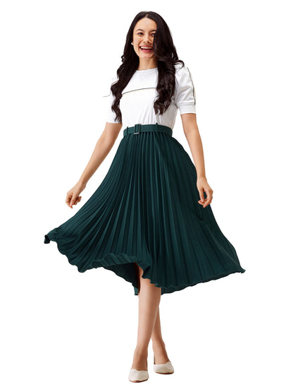 AASK Women Fit& Flare Polyster Solid Dress for Women