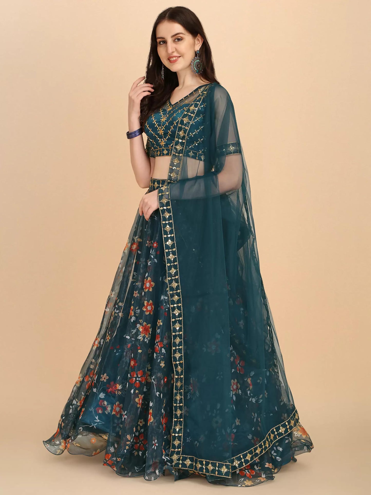 piludi Girls Fashion Lehenga Choli Ethnic Wear Stylist Digital Printed Lehenga | Choli & Dupatta Set, Pack Of 1