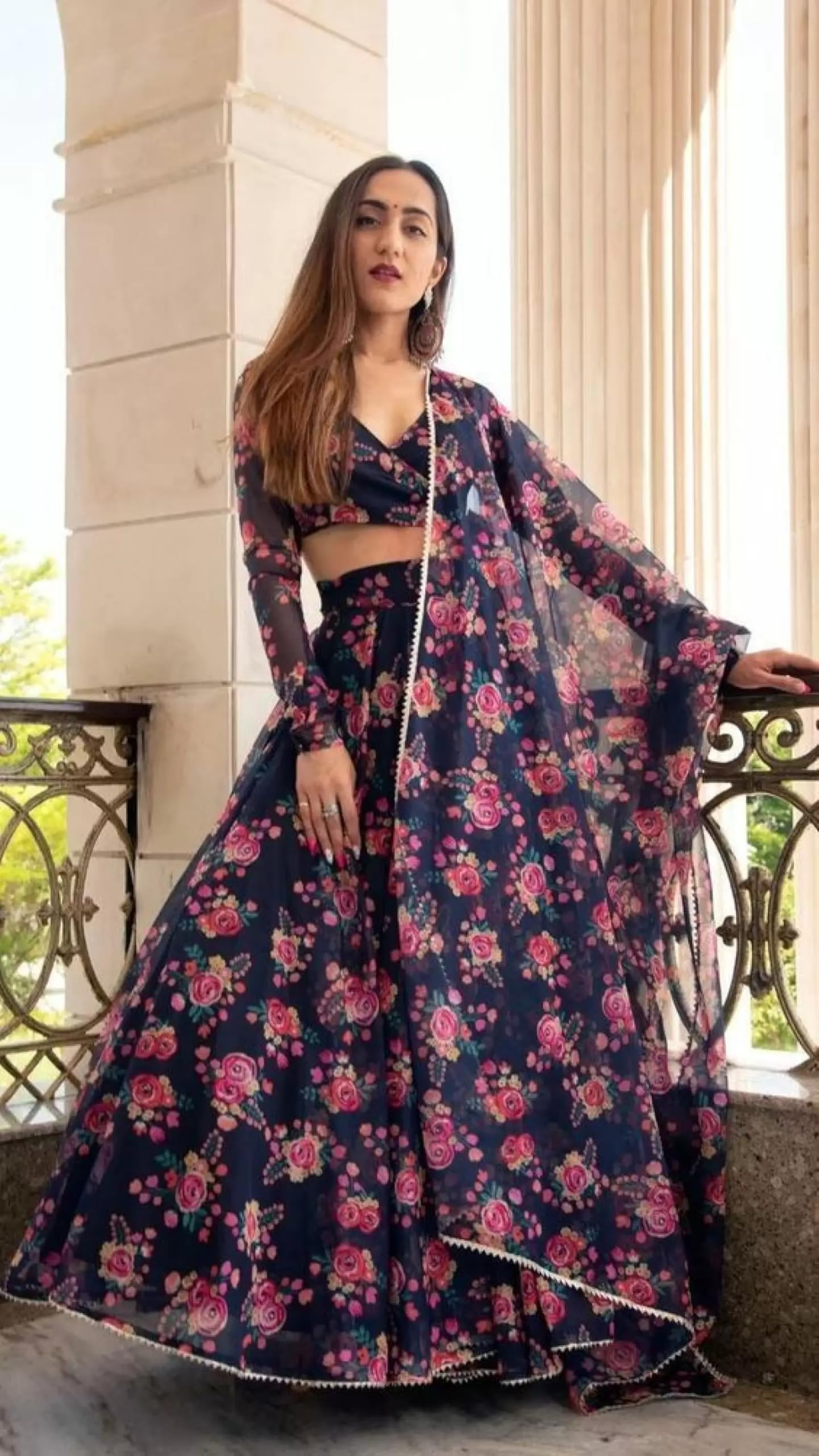 piludi Girls Fashion Lehenga Choli Ethnic Wear Stylist Digital Printed Lehenga | Choli & Dupatta Set, Pack Of 1