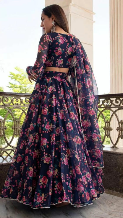piludi Girls Fashion Lehenga Choli Ethnic Wear Stylist Digital Printed Lehenga | Choli & Dupatta Set, Pack Of 1