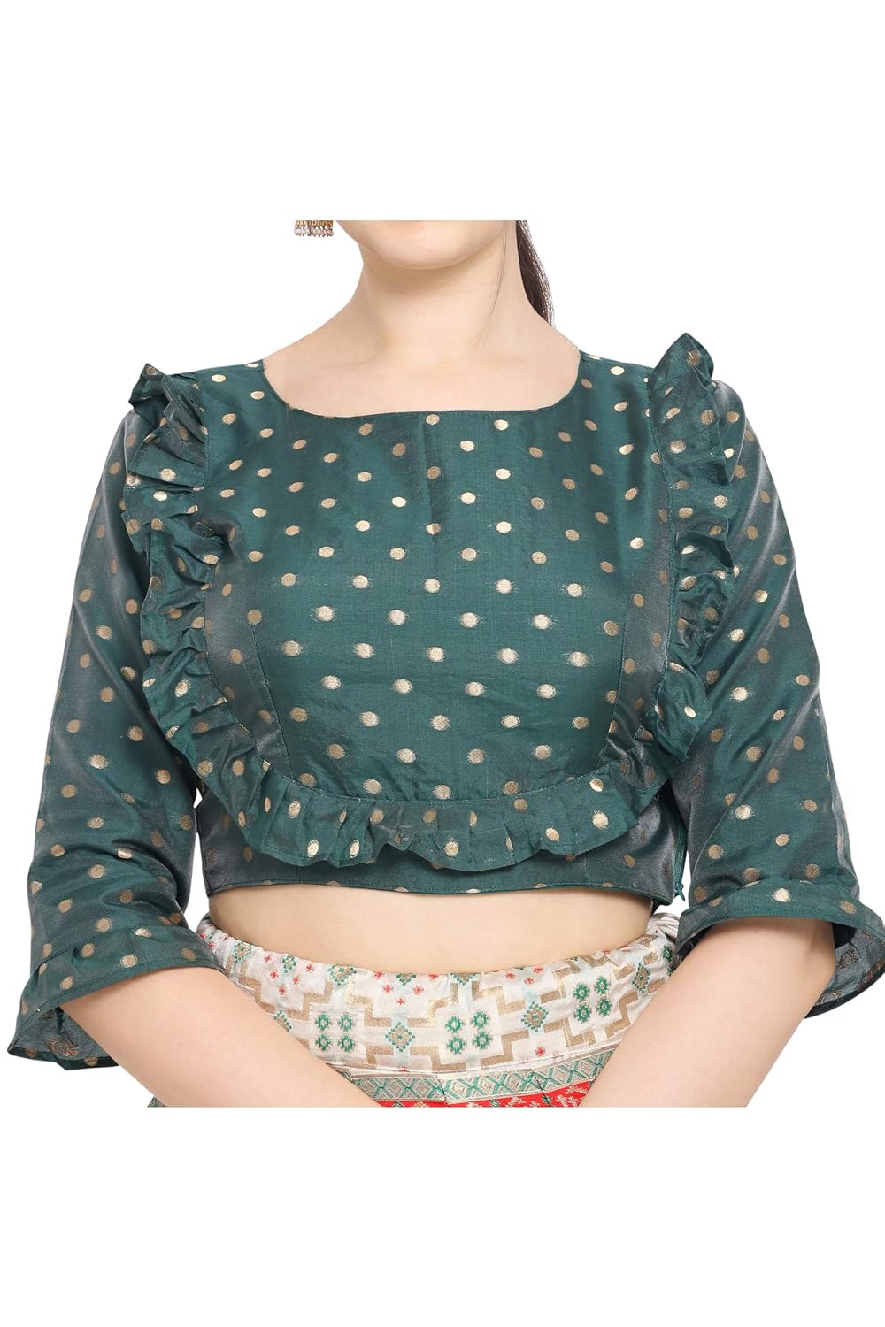 PURVAJA Women'S Silk Blend Lehenga Choli (Multi-Rivaaz_Multicolour_Free Size), Semi-stitched