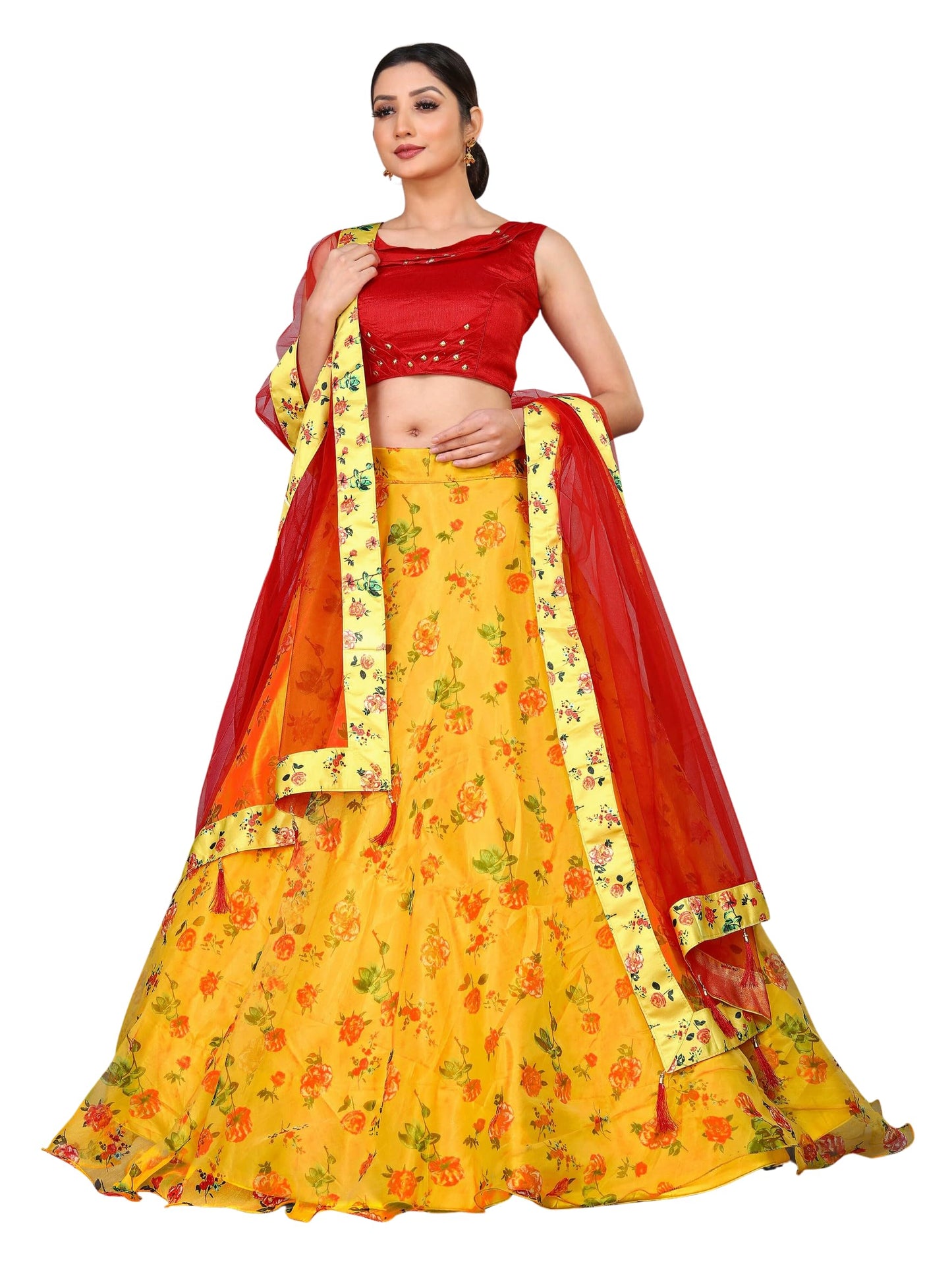 piludi Girls Fashion Lehenga Choli Ethnic Wear Stylist Digital Printed Lehenga | Choli & Dupatta Set, Pack Of 1