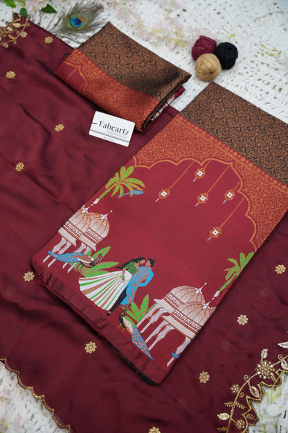 Traditional South India Half and Half Saree for Women