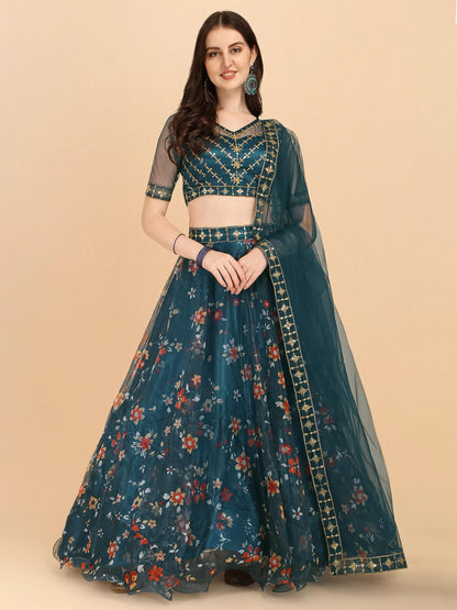 piludi Girls Fashion Lehenga Choli Ethnic Wear Stylist Digital Printed Lehenga | Choli & Dupatta Set, Pack Of 1